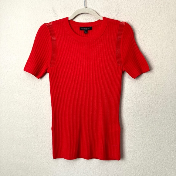 BUNDLE (3) Banana Republic 100% Merino Wool Short Sleeve Vibrant Sweater Tops - Picture 3 of 16